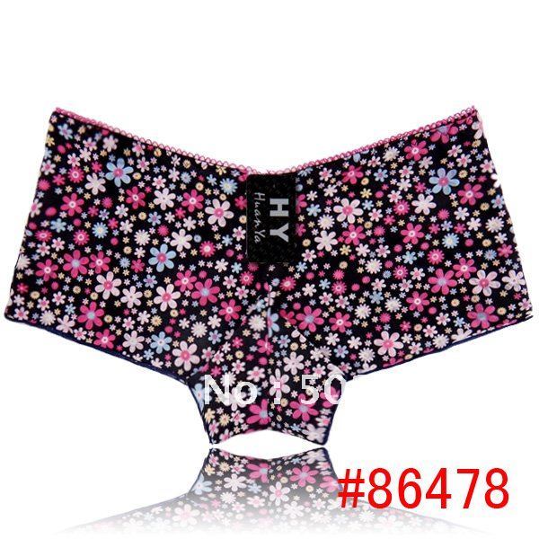 Free shipping cheap stock lady panties  women boxer short mixed printing desgin undergarment    600pcs/lot