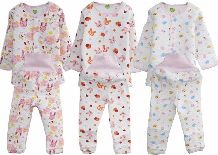 free shipping Children's clothes Baby Children underwear suit cotton baby warm underwear 10set