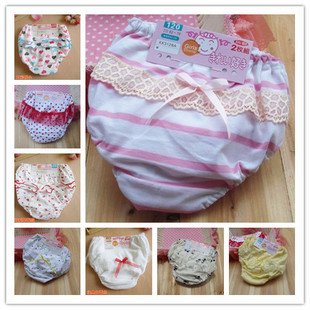 Free Shipping Children Underwear Girl's Panties Cute Cotton Baby Panties Children Lace Underwear For Girl EC-13