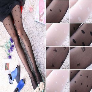 Free shipping (china post ari mail) Stockings ultra-thin lace pantyhose vintage small heart white silk socks sexy pantyhose