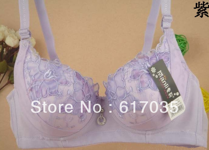 Free Shipping Chinese Push Up Sexy Embroidery Fashion Ladies' Underware C cup 34-40 WML-1205