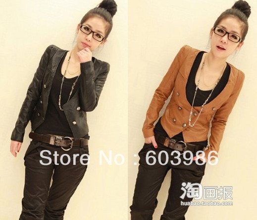 Free shipping ChunQi han new dress to restore ancient ways double breasted cultivate one's morality leather small coat