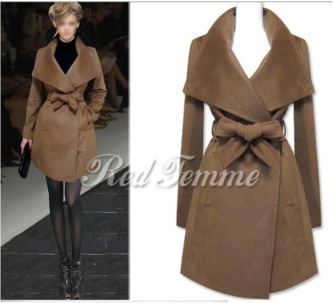 Free Shipping Classic Autumn Winter Woolen Outerwear Overcoat Long Trench Wool Blends Jacket Coat