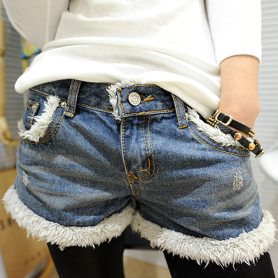 Free Shipping Clothing 2013 spring shorts winter boot cut jeans basic shorts low-waist