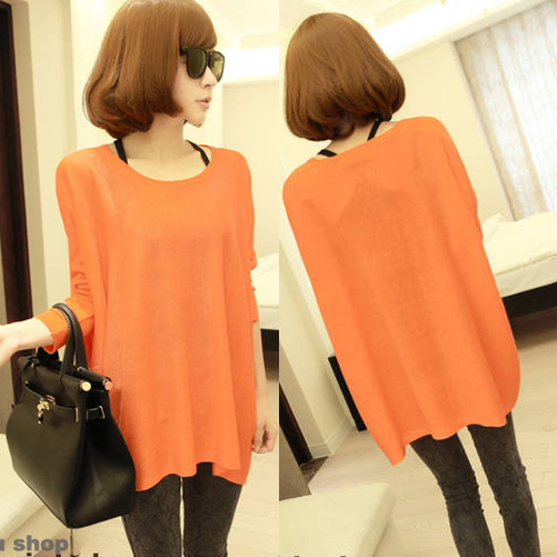 Free Shipping Clothing 2013 spring women's universal all-match loose batwing sleeve o-neck sweater outerwear