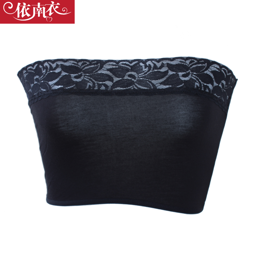 Free shipping Clothing female lace decoration modal tube top tube top black white