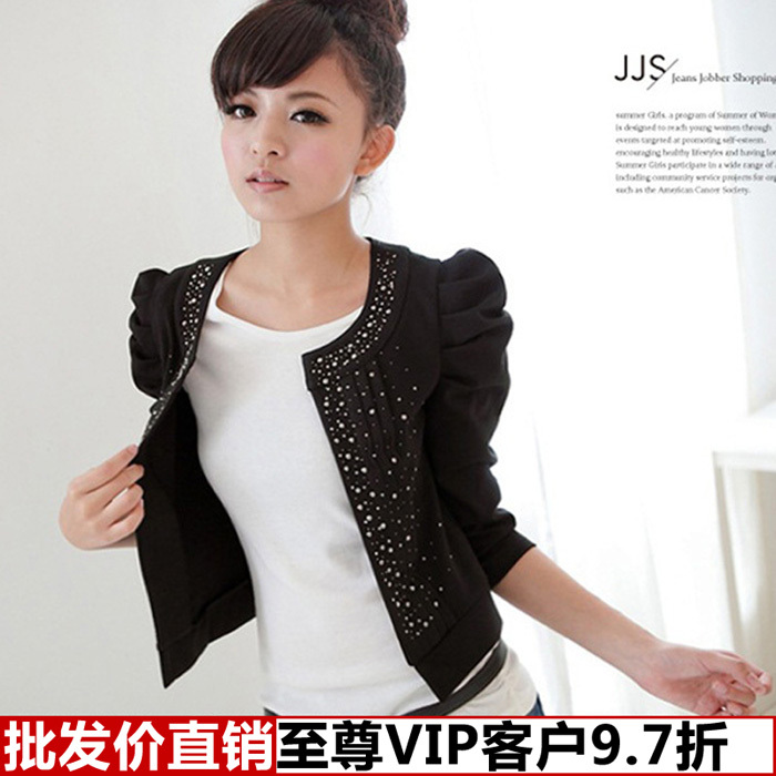 Free Shipping Clothing lm  clothes clothing fashion puff sleeve small suit jacket wholesale