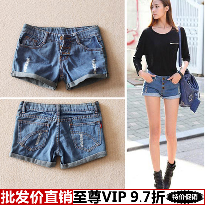 Free Shipping Clothing yi  clothes fashion hot-selling 2013 roll up hem fashion denim shorts wholesale