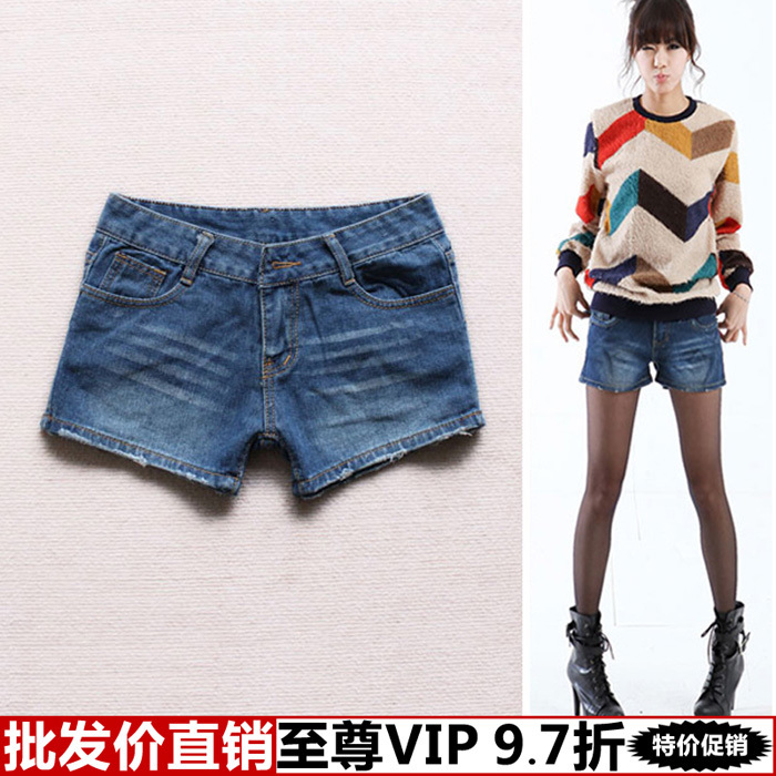 Free Shipping Clothing yi guangzhou clothing women's 2013 spring women's denim short trousers Wholesale