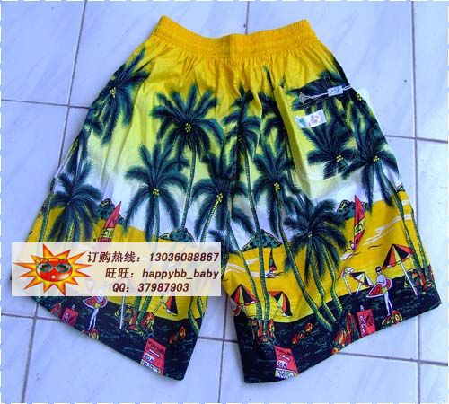 Free shipping Coconut tree pattern beach  hainan island service knee-length  male Women shorts lovers