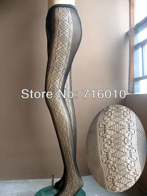 free shipping concise fishnet pantyhose Non open-crotch pantynose Tights leggings women sexy pantihose flower jacquard weave 373