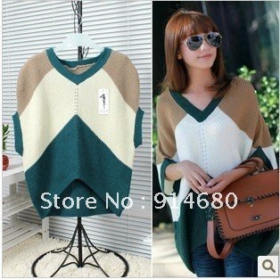 Free shipping! Corea Spring Autumn New  Loose Hot  Short-sleeved dress sweater   Free size Five colors