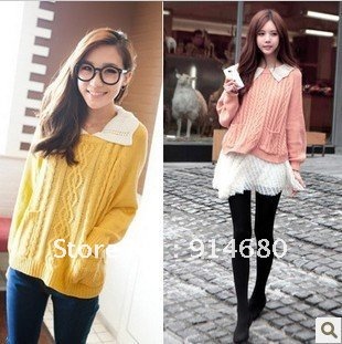 Free shipping! Corea Spring Autumn New  Loose Moppet neck sweater  Free size Three colors