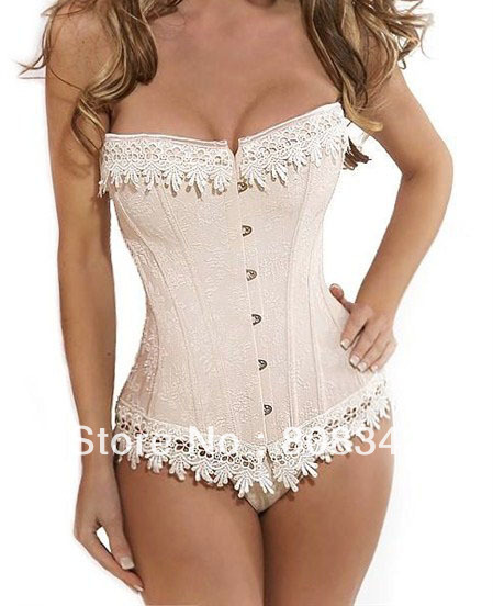 Free Shipping Corset Sexy Lingerie with G-string Women Bustier Slimming Shaper Gothic Corset Champagne Drop Shipping 905