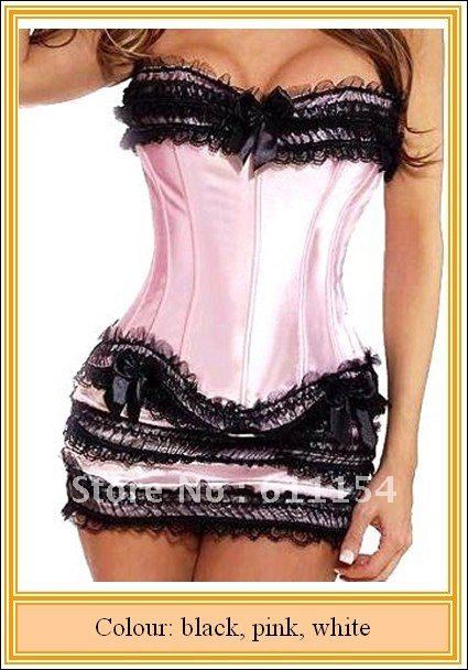 Free shipping!Corset with Mini Skirt Feshion corset