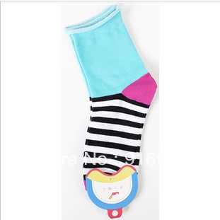 (free shipping CPAM) 20 Pcslot EXO collective hex signs around the Candy-colored striped mosaic woman socks short sock