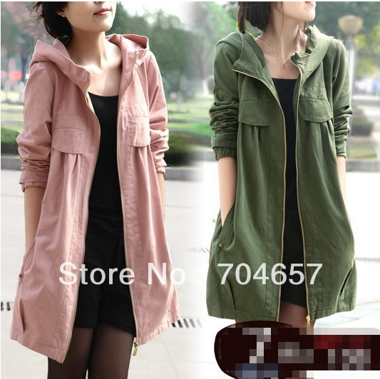 Free Shipping CPAM 2012 spring women outerwear new arrival thin casual loose women's trench plus size available