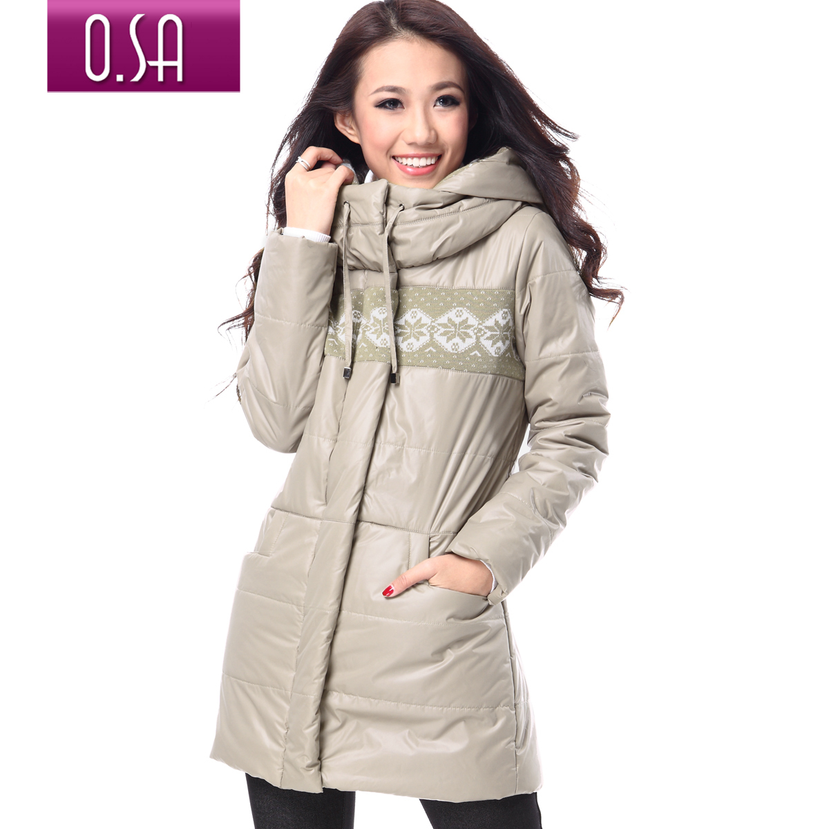 Free shipping Cryptograph o . sa2011 autumn and winter slim plus size medium-long thermal wadded jacket female m10821