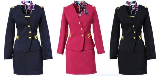 Free shipping Customize stewardess uniforms work wear autumn and winter professional set long-sleeve female skirt no . 15