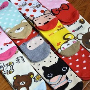 Free shipping Cute cartoon socks female  polyester cotton socks