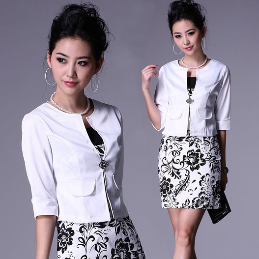 free shipping deal 2012 professional set ol blazer set female plus size one-piece dress summer twinset dress