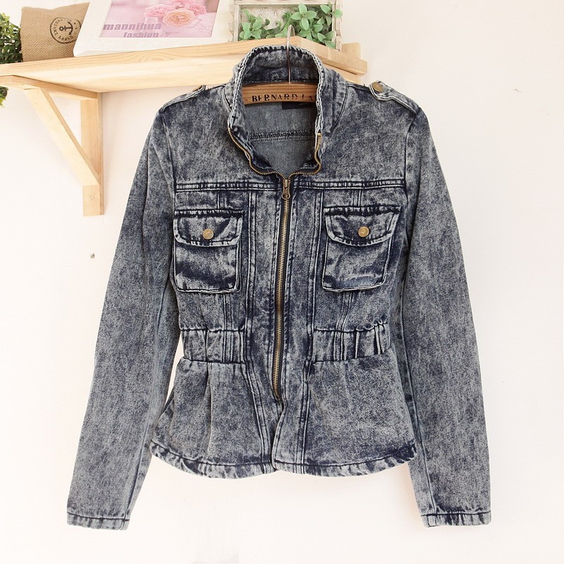 Free Shipping Denim Clothings Patchwork Outwear short Jeans Coat A0055-9859