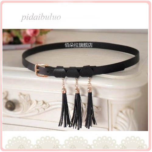 Free Shipping Dora fashion big tassel genuine leather belt genuine leather women's strap