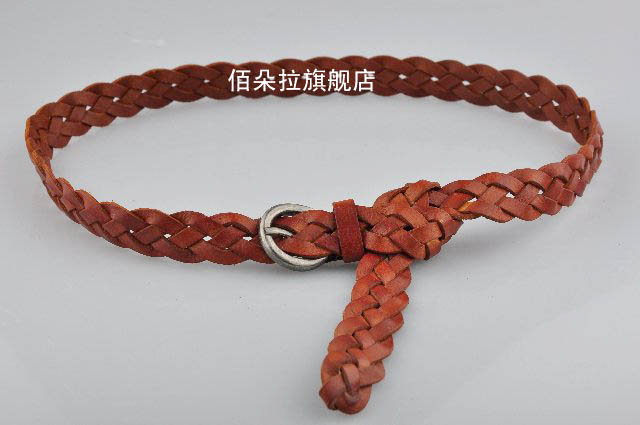 Free Shipping Dora fashion first layer of cowhide female knitted belt all-match genuine leather strap