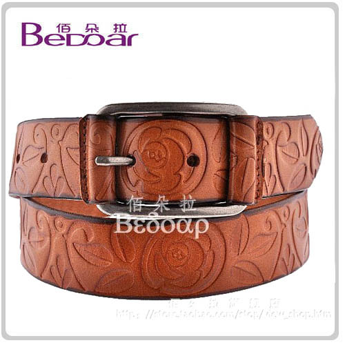 Free Shipping Dora the first layer of cowhide printing leather belt women's genuine leather strap women's belt