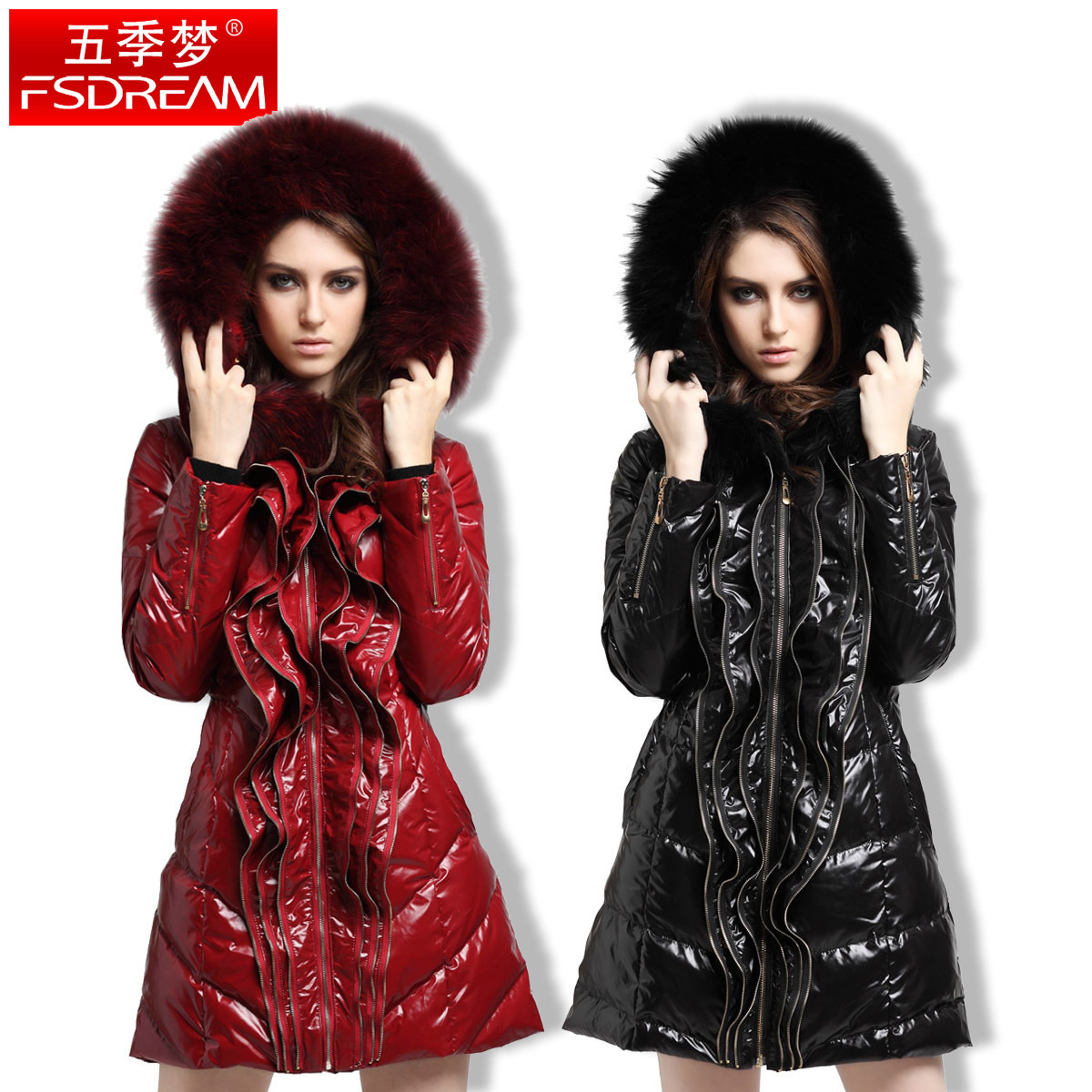 Free shipping! Dream 2011 trophonema content thickening slim long design down coat m11028