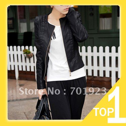 Free shipping/Drop shipping 2012 New Arrival Women's Fashion Style jacket coat Leather outwear Y3596