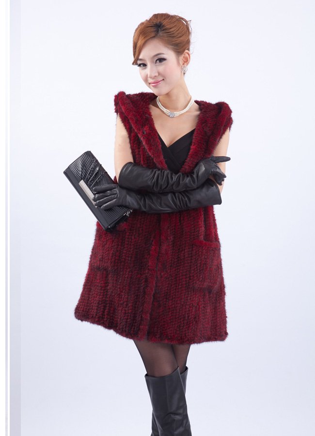 Free Shipping ~ Drop shipping,fur vests,Women's Knitted Mink Fur vests #LS08