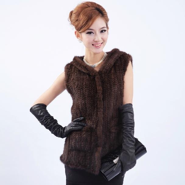 Free Shipping ~ Drop shipping,fur vests,Women's Knitted Mink Fur vests #LS10