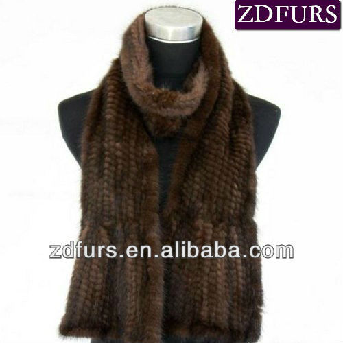 Free Shipping Drop Shipping  Knitted Mink Fur Scarf Women Fashion Fur Accessories ZDKM-2066