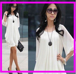 Free Shipping/Drop shipping/Lotus leaf/lantern sleeve/snow spins /dress/miniskirt/chiffon/RG1203209