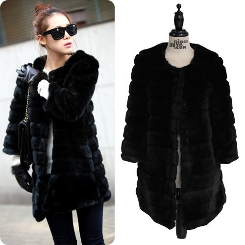 Free Shipping/Drop Shipping New Fashion Women winter outerwear trophonema medium-long thickening fur coat