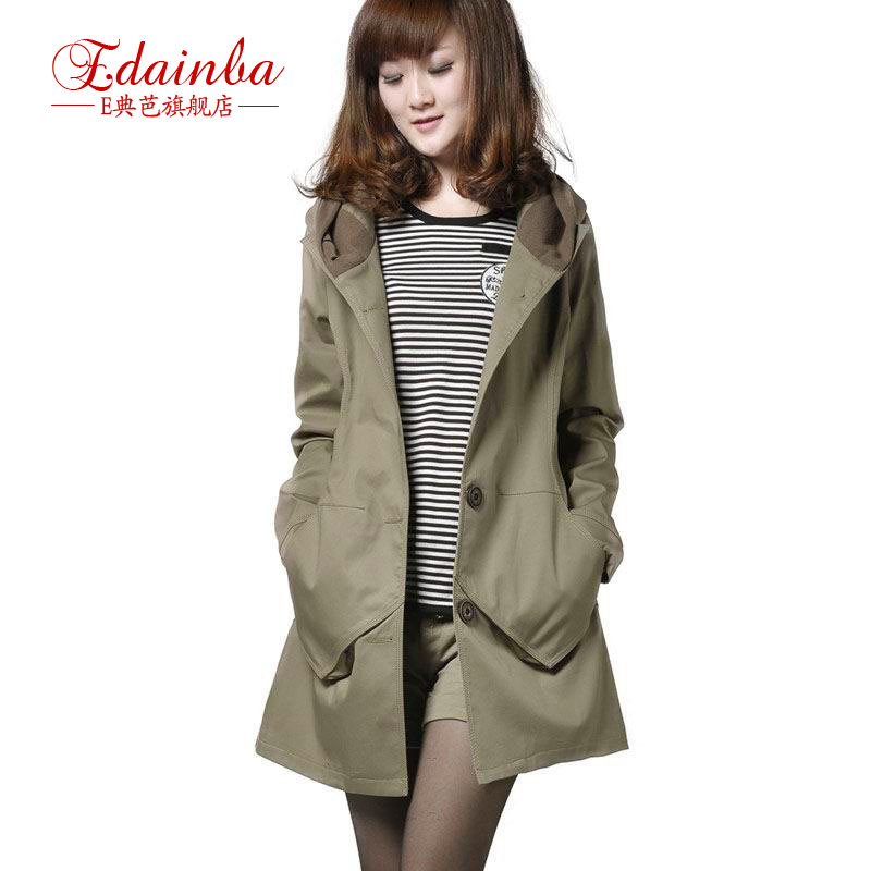 free shipping E 2012 trench women's autumn and winter outerwear medium-long slim spring and autumn single row