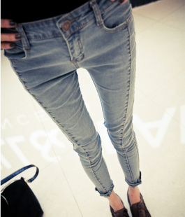 Free Shipping E 2013 spring vintage light color patchwork b60 slim jeans tight wholesale