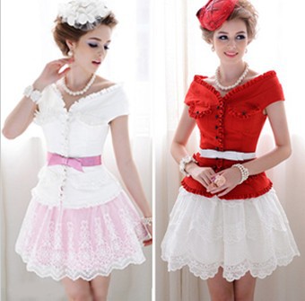 Free Shipping Elegant Best-selling Stringy Selvedge Short Sleeve Short Coat Red.White S/M/L/XL