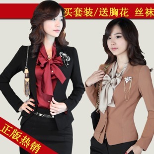 Free shipping Elegant spring fashion new arrival work wear women's set women's formal suit skirt work wear