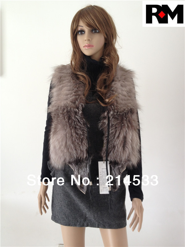 Free Shipping EMS Factory Direct Sale Fox fur vest