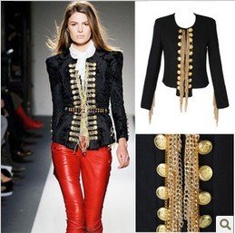 Free shipping Europe and the United States punk Balmaiins metal chain flow shrug coat