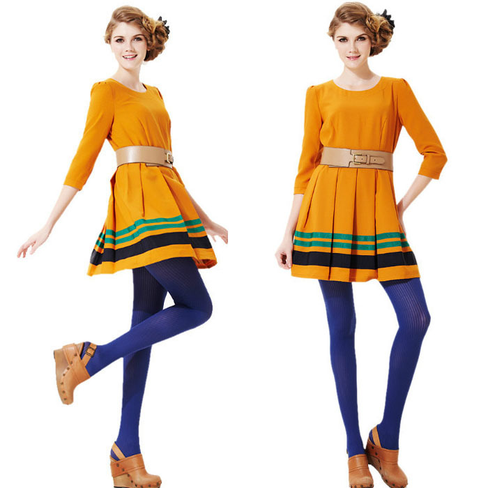 Free Shipping European Style Fashion Pleated Dresses Women New fashion Slim Sexy Dress Skirt