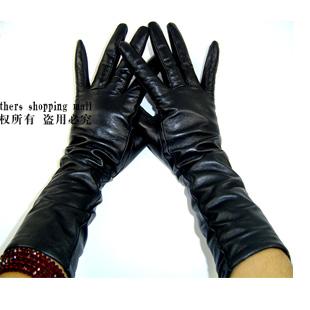 Free Shipping European version of the suede senior women's ultra long kneepad genuine leather gloves black 2145