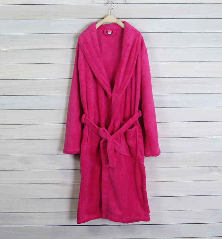 free shipping export  women's coral fleece thickening thermal long design sleepwear robe bathrobes plus size available