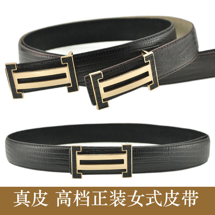 Free Shipping Exquisite h leather buckle fashion belt genuine leather serpentine pattern elegant women's strap