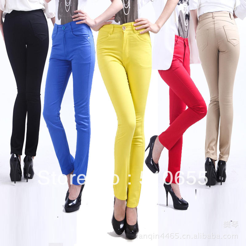 Free Shipping,Extra PLUS SIZE Waist 64cm-100cm ,New Arrived  Women Candy Pants,JEANS,lady trousers,13 Color,Large Size,Wholesale