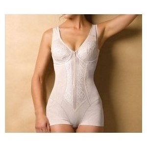 Free shipping Fabric double lace bodysuit shaper fat burning comfortable one piece shaper bra straps