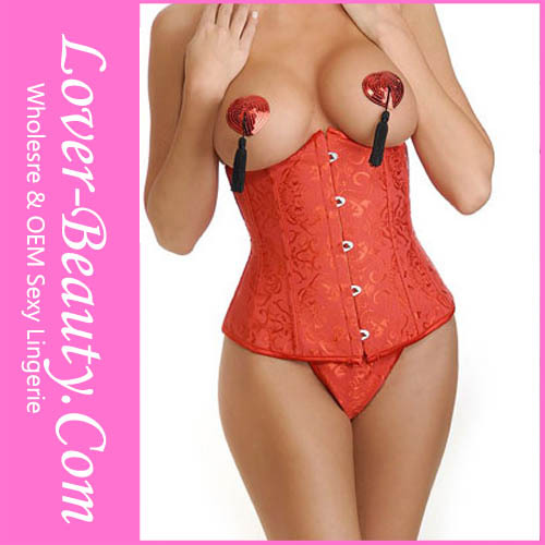 Free Shipping +Factory Drop Ship + Red Brocade Curved Top Underbust Waist Corset (2xl  3xl  4xl 5xl 6xl  )