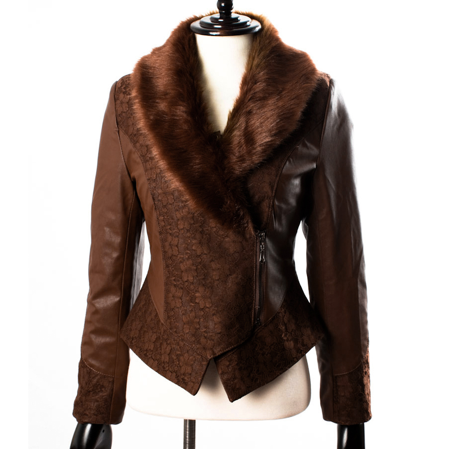 Free shipping fall/winter 2012 young and middle-aged women's coat lady leather heavy hair coat collar woman